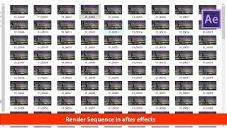 How to render sequence in JPEG format in after effects 2021 | after effects tutorials 2021