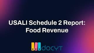 USALI Schedule 2 Report: Food Revenue