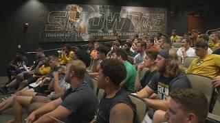 Mizzou Football Gets Media Training from Elton Gumbel