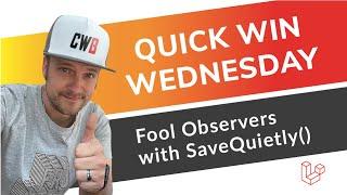 Saving data without triggering events in Laravel | How to | Tutorial | Quick Win Wednesday #QWW