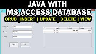 Java Connect to MS Access Crud|| Insert | Update | Delete | View