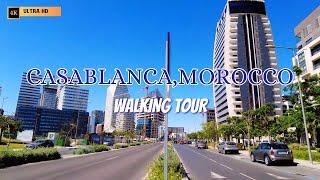 Casablanca, MOROCCO Walking Tour - 4K (PART 3 : Maarif & Casa Anfa Zone)