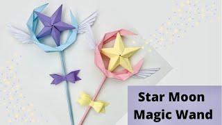 DIY PAPER MAGIC WAND / Paper Crafts For School / Paper Craft / Star Moon Magic Wand / Origami Wand