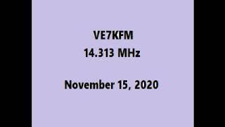 [14.313 MHz] VE7KFM gets QRMed by sadhams (not clean)