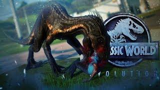 Jurassic World Evolution - INDORAPTOR ESCAPE!! - Indo VS Giga, Rex, Spino - Fallen Kingdom Gameplay