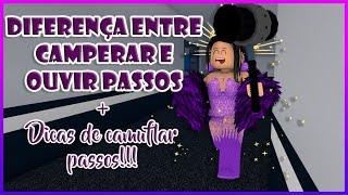 Diferença entre CAMPERAR e OUVIR PASSOS (+Dica de camuflar passos) | Flee The Facility | Roblox