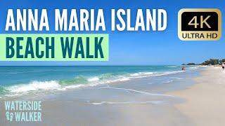 [4K] Anna Maria Island Holmes Beach FL Beach Walk  Binaural Audio Virtual Vacation