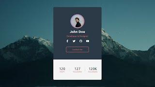 Amazing Profile Card Using Only HTML & CSS