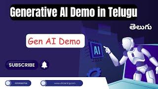 Generative AI  Demo in Telugu by Dhamodhar, VlrTraining ||  Gen AI Tutorial for Beginners