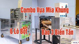 Combo Cho Vựa Khủng Máy Bào Vỏ Mía 2 Cây 3 Biến Tần Và Xe Mía 6 Lô