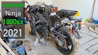Восстановление нового Kawasaki Ninja 1000sx 2021. Мотоцикл из США под восстановление.