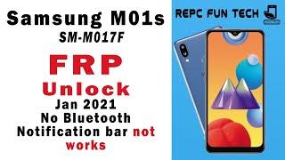 Samsung m01s frp bypass | samsung sm-m017f google account bypass | Notification bar not working