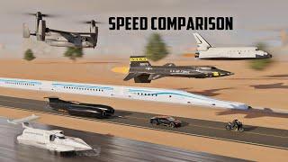 SPEED COMPARISON 3D | Fastest Man Made Objects 3d Comparison