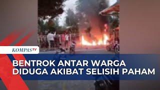 Bentrok di Muntilan Magelang Pecah, Warga Lempar Batu dan Bakar Motor!