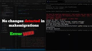 No changes detected in makemigrations | Django Error | #django #djangoerror #python