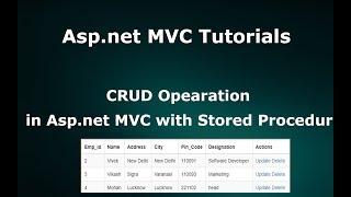 CRUD Operations In ASP.NET MVC  Using ADO.NET - Stored Procedure