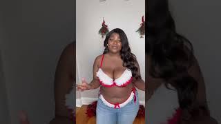 Sleighing all holiday season in Claussa ️‍ #shorts #ytshorts #tryonhaul #plussize #curvy #holiday