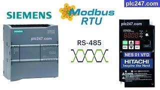 Siemens S7 1200 "Modbus RTU" Hitachi NE-S1 Tutorial