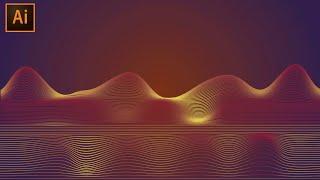 How to create dynamic line wave in illustrator | Make dynamic line wave tutorials