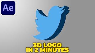 3D Logo Animation in 2 Minutes | After Effects Tutorial | No Plugins