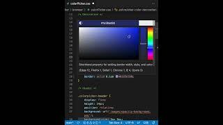 VS Code Shorts — Color picker