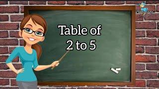 Table of 2 to 5 | Table of Two to five  | Learn Multiplication of 2 to 5 ‎@babydodolearningplace 