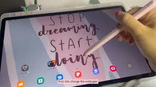 Samsung galaxy tab s7 fe unboxing + accessories | samsung notes features | mystic pink aesthetic