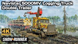 Navistar 5000MV Logging Truck Double Trailer In SnowRunner Season 14 #snowrunner #truck #4k