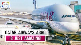 TRIP REPORT | First Time on Qatar Airways A380! | London to Doha | QATAR AIRWAYS Airbus A380