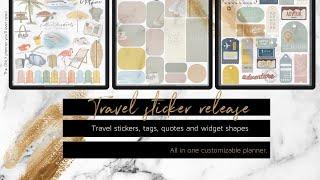 Digital Travel Stickers | Travel shapes and travel stickers for digital planning