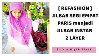 REFASHION : Mengubah jilbab PARIS lama menjadi jilbab instan segitiga 2 layer rempel depan