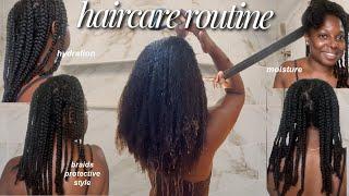MY MOISTURISING CURLY HAIRCARE ROUTINE | moisture & hydration routine in 4 easy steps, retain length
