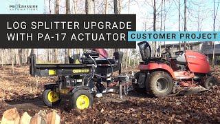 Log Splitter with PA-17 linear actuator | PROGRESSIVE AUTOMATIONS