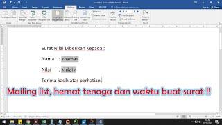 Cara Membuat Mailing List Surat Ms. Word