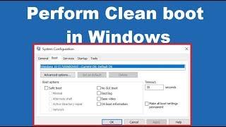 How to Perform Clean boot in Windows