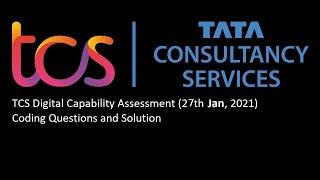 TCS Digital Capability Assessment 27th Jan, 2021