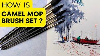 CAMEL ARTIST MOP BRUSH SET REVIEW | WATERCOLOR PAINTING LESSONS | VANIDASMANGATHILART