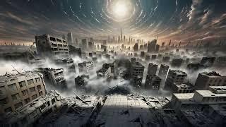 Free Stock Videos - a post apocalyptic dystopian destroyed city with dark sky