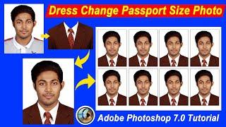 Dress Change Make Passport Size Photo in Adobe Photoshop 7.0