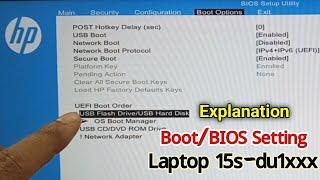 BIOS/Boot Menu Setting on hp Laptop 15s-du1xxx