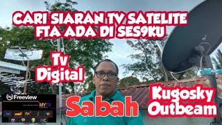 Resiver freesat combo S2T2 || Kugoskytv Sabah Outbeam || Siaran fta di Satelite Ses9ku