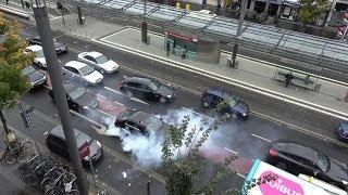 Exklusiv: Schussabgaben bei Hochzeitskorso am Bonner Bertha-von-Suttner-Platz am 22.10.17 + O-Ton