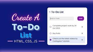 To-Do List Using HTML, CSS And Javascript