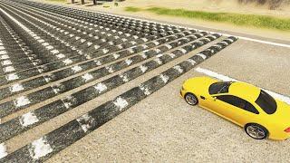 Cars/Trucks VS 100 Speed Bumps Challenge  - Cars Rescue  - BeamNG.Drive