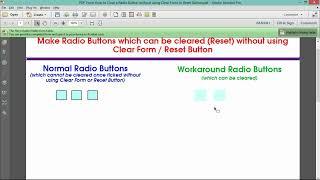 PDF Form  Clear a Radio Button Selection without using Clear or Reset Option|| Deselect Radio Button