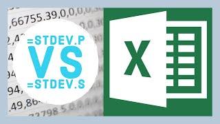 =StDev.S And =StDev.P (What Is The Difference?) | How To Use Excel