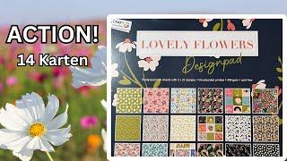 ACTION! 14 Karten ein Block - Lovely Flowers Designpad - Craft Sensations