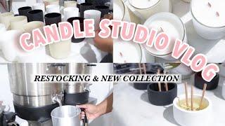 CANDLE STUDIO VLOG: RESTOCKING WEBSITE + PREPPING COLLECTION | CANDLE BUSINESS JOURNEY