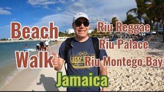  [4K] Beach Walk - Riu Reggae, Riu Palace and Riu Montego Bay - Jamaica