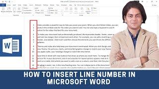 How to insert line numbers in Microsoft word? | How to add or remove Line numbers in Microsoft Word?